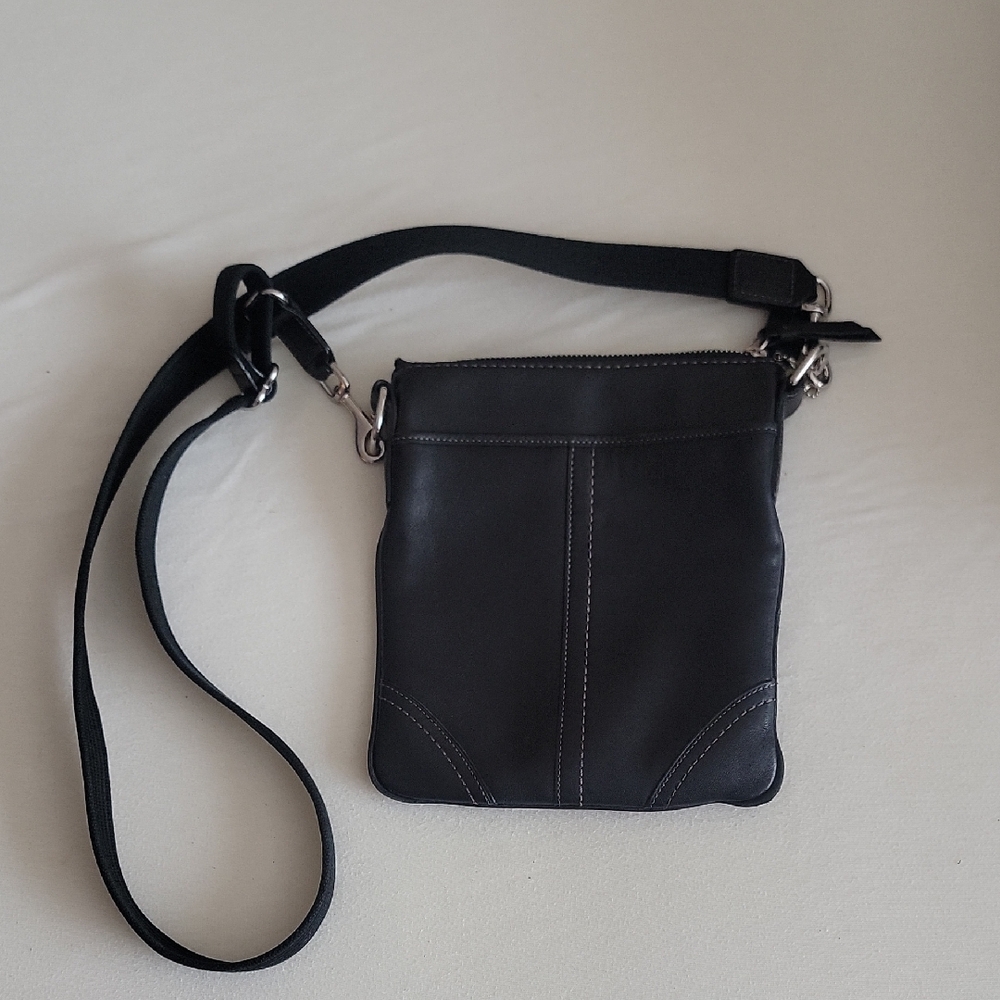Coach Black Leather Crossbody Mini Bag